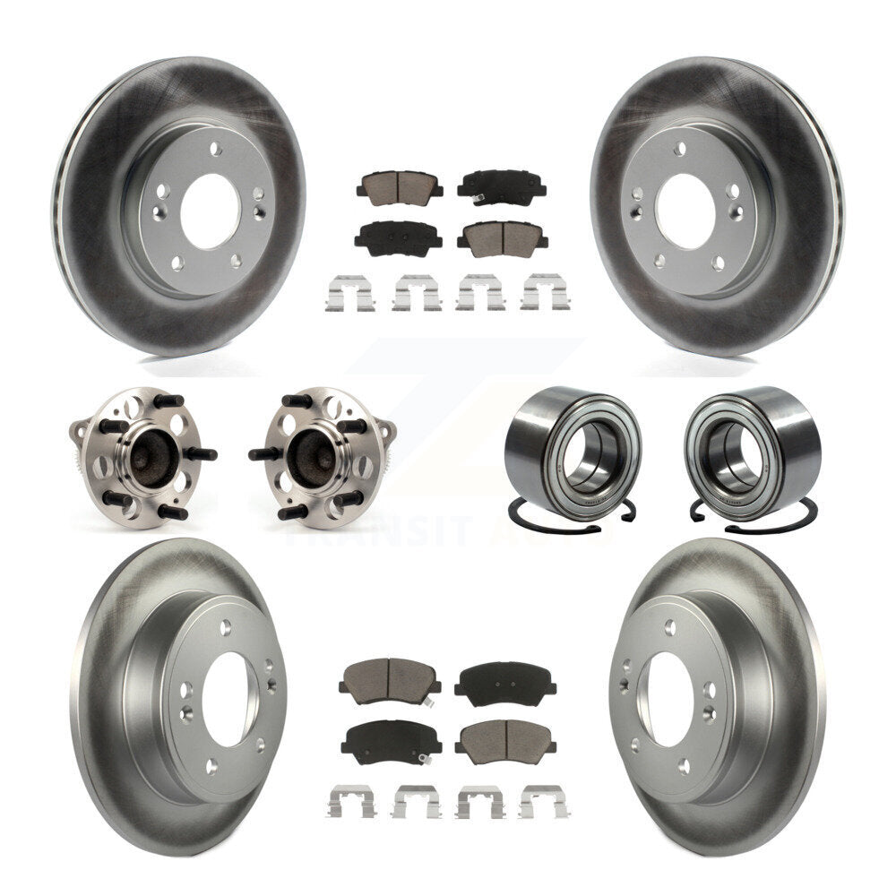 Kit de plaquettes de rotor de frein enduites de roulement de moyeu avant et arrière (10 pièces) pour Hyundai Elantra G