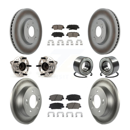 Kit de rotors et plaquettes de frein revêtus de roulement de moyeu avant et arrière (10 pièces) pour Hyundai Veloste