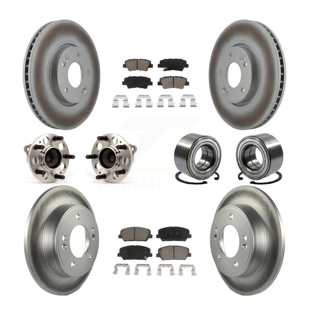 Kit de plaquettes de Rotor de frein, roulement de moyeu avant et arrière (10 pièces) pour Kia Forte Forte5 Kou