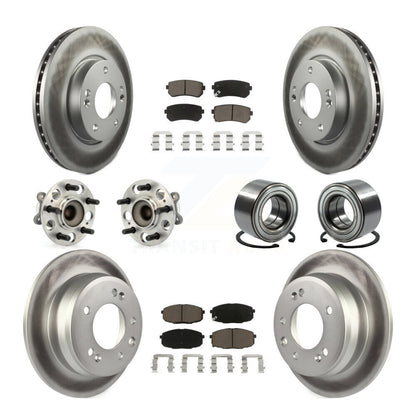 Kit de rotor et de plaquettes de frein revêtus de roulement de moyeu avant et arrière (10 pièces) pour Hyundai Elantr