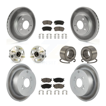Kit de plaquettes de rotor de frein enduites de roulement de moyeu avant et arrière (10 pièces) pour Hyundai Accent Ki