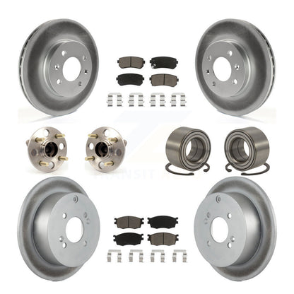 Kit de plaquettes de rotor de frein enduites de roulement de moyeu avant et arrière (10 pièces) pour Hyundai Accent Ki