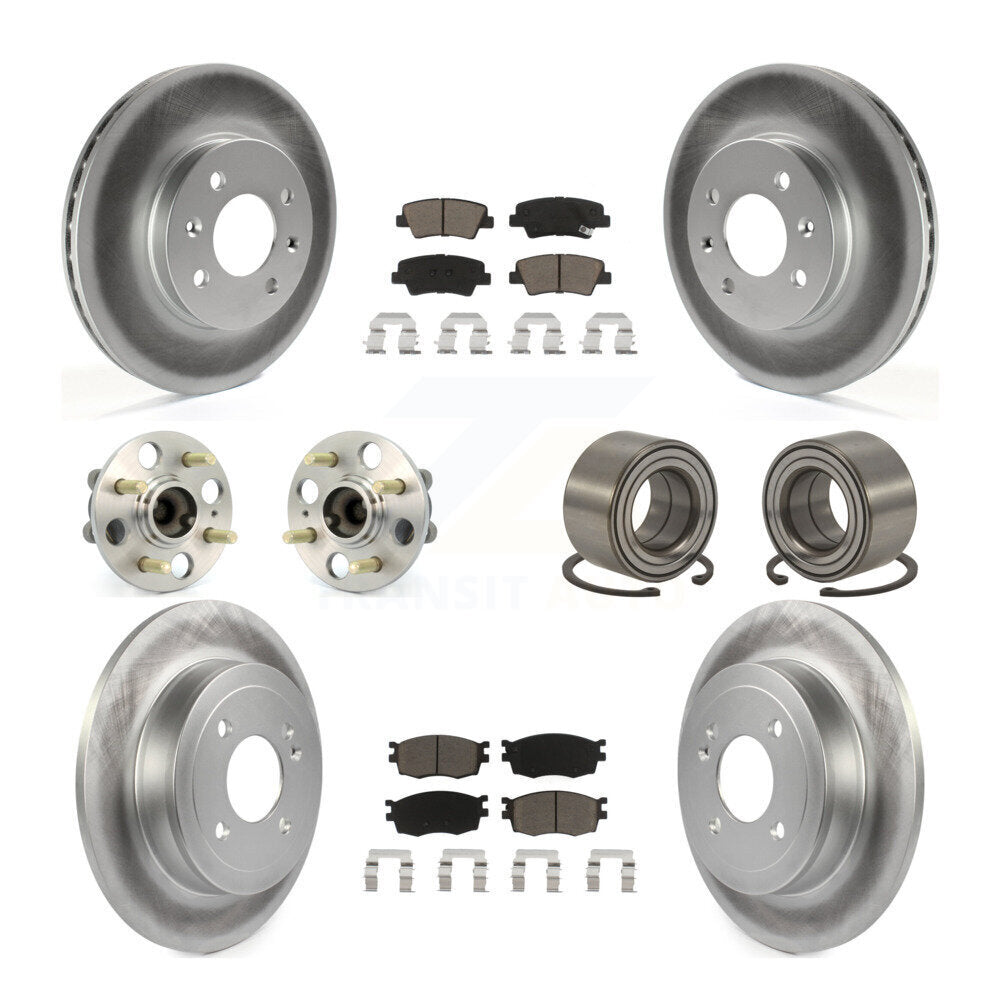 Kit de plaquettes de Rotor de frein à disque revêtu de roulement de moyeu avant et arrière (10 pièces) pour Hyundai Accen