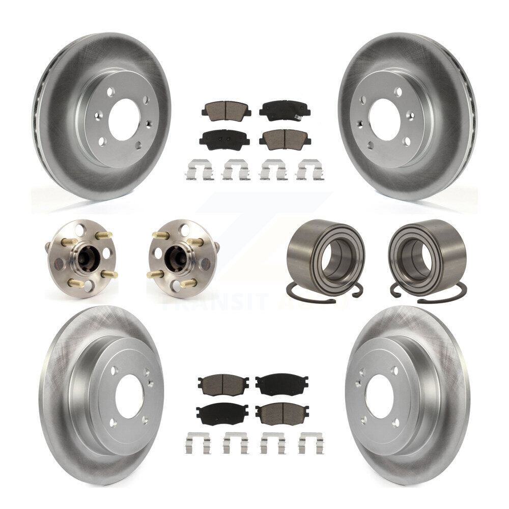 Kit de plaquettes de Rotor de frein à disque revêtu de roulement de moyeu avant et arrière (10 pièces) pour Hyundai Accen