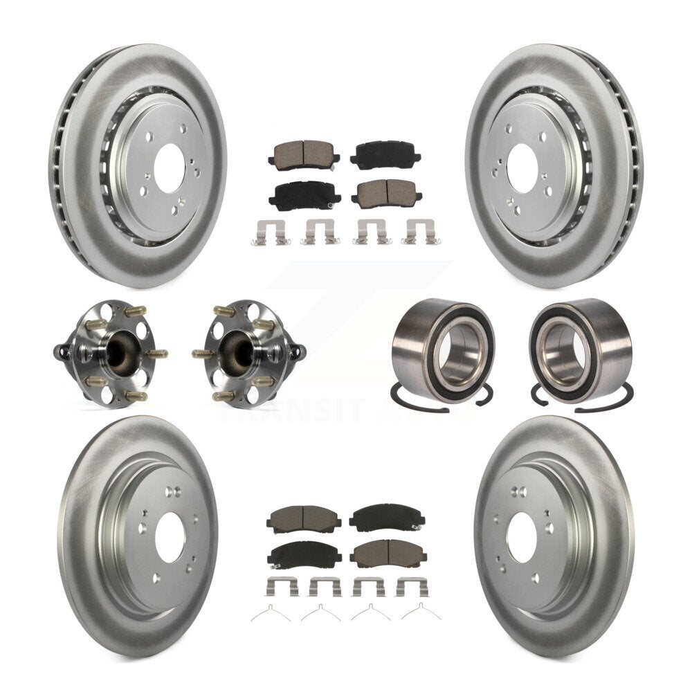 Kit de plaquettes de rotor de frein revêtues de roulement de moyeu avant et arrière (10 pièces) pour Acura TLX FW 15-20
