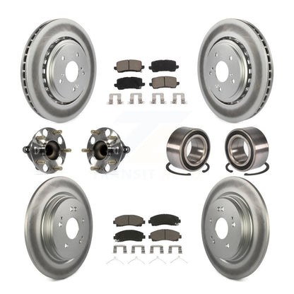 Kit de plaquettes de rotor de frein revêtues de roulement de moyeu avant et arrière (10 pièces) pour Acura TLX FW 15-20