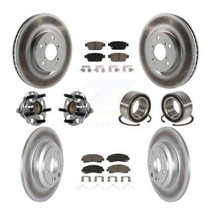 Kit de rotors et plaquettes de frein à disque revêtus de roulement de moyeu avant et arrière (10 pièces) pour Acura T