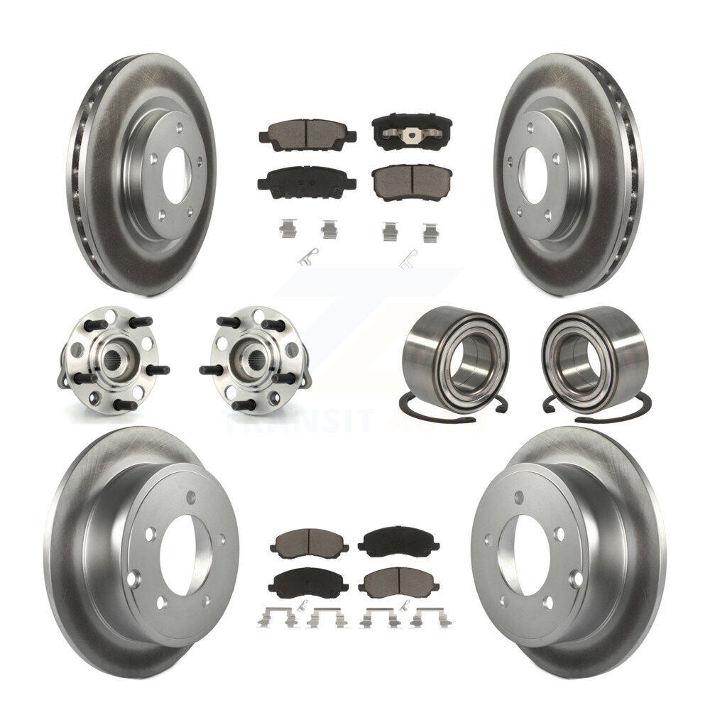 Kit de plaquettes de rotor de frein, roulement de moyeu avant et arrière (10 pièces) pour Jeep Patriot Compas