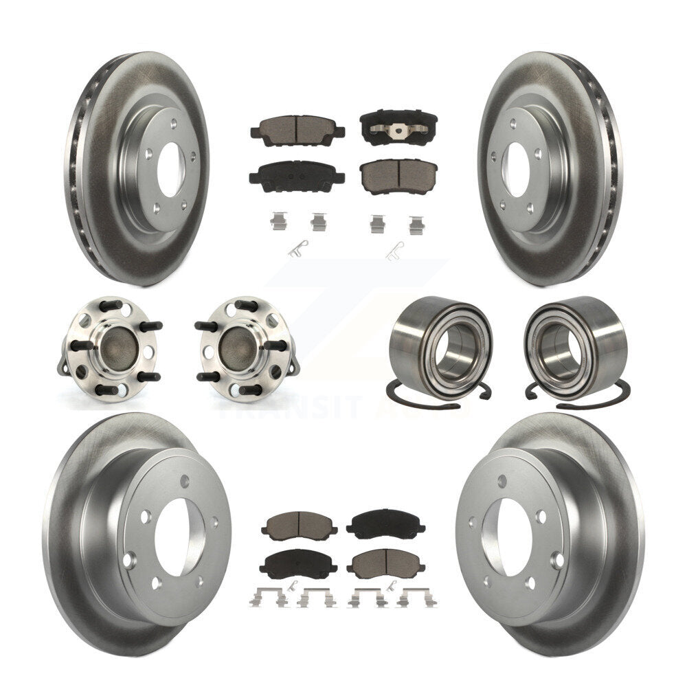 Kit de plaquettes de rotor de frein, roulement de moyeu avant et arrière (10 pièces) pour Jeep Patriot Compas
