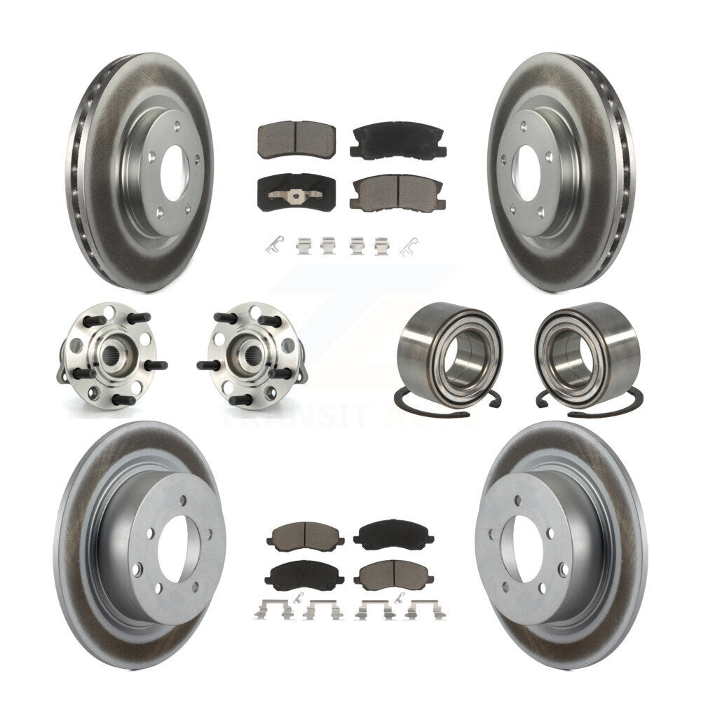 Kit de plaquettes de rotor de frein, roulement de moyeu avant et arrière (10 pièces) pour Jeep Patriot Compas