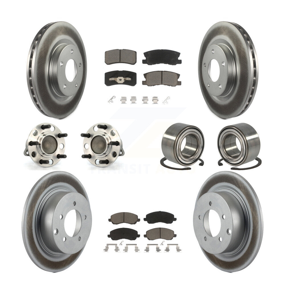 Kit de plaquettes de rotor de frein, roulement de moyeu avant et arrière (10 pièces) pour Jeep Patriot Compas