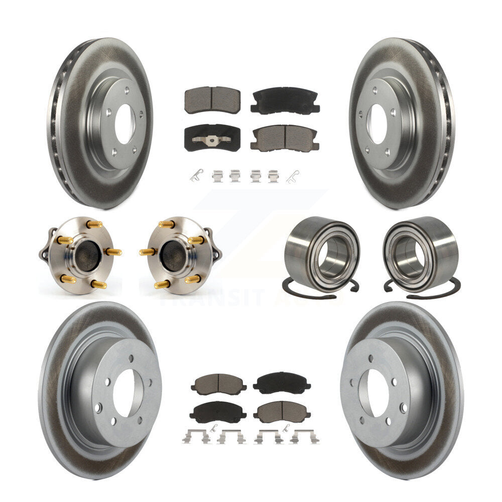 Kit de rotor et de plaquettes de frein revêtus de roulement de moyeu avant et arrière (10 pièces) pour Mitsubishi Lance