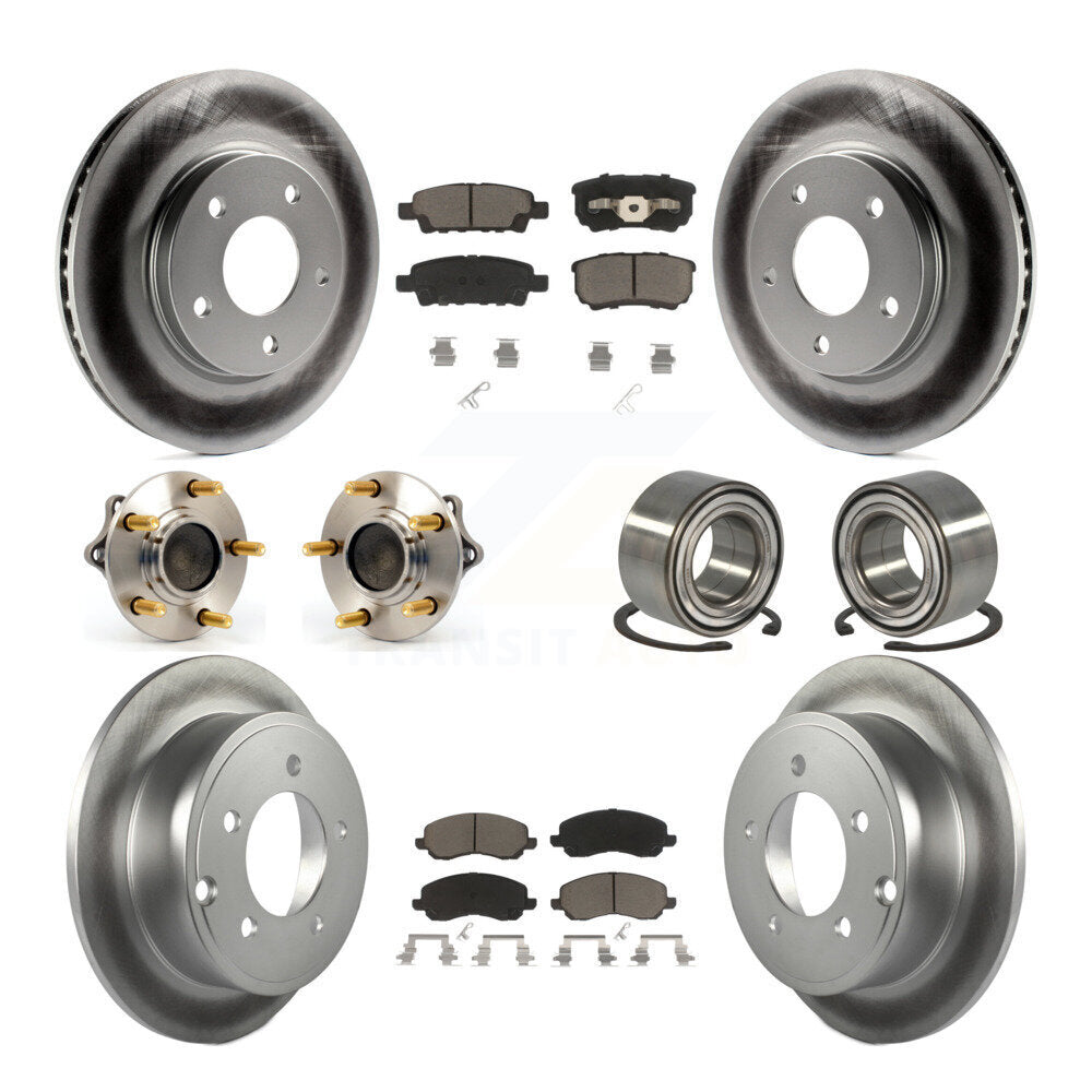 Kit de rotor et de plaquettes de frein revêtus de roulement de moyeu avant et arrière (10 pièces) pour Mitsubishi Lance