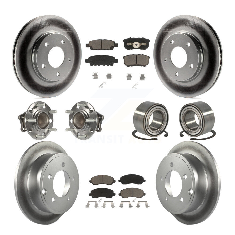 Kit de rotor et de plaquettes de frein revêtus de roulement de moyeu avant et arrière (10 pièces) pour Mitsubishi Lance