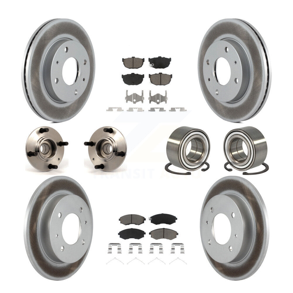 Kit de rotor et de plaquettes de frein revêtus de roulement de moyeu avant et arrière (10 pièces) pour Hyundai Elantr