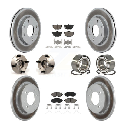 Kit de rotor et de plaquettes de frein revêtus de roulement de moyeu avant et arrière (10 pièces) pour Hyundai Elantr