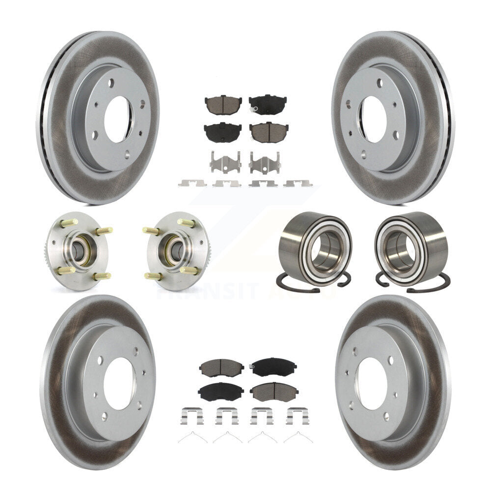 Kit de rotor et de plaquettes de frein revêtus de roulement de moyeu avant et arrière (10 pièces) pour Hyundai Elantr
