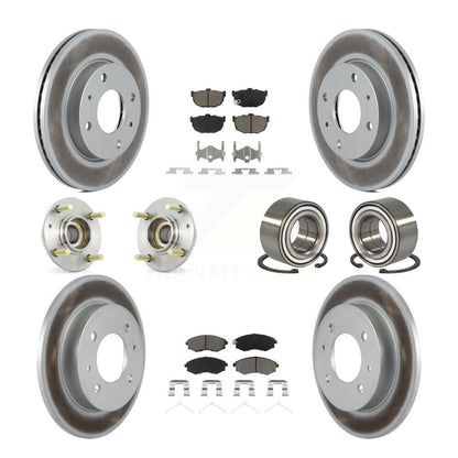 Kit de rotor et de plaquettes de frein revêtus de roulement de moyeu avant et arrière (10 pièces) pour Hyundai Elantr