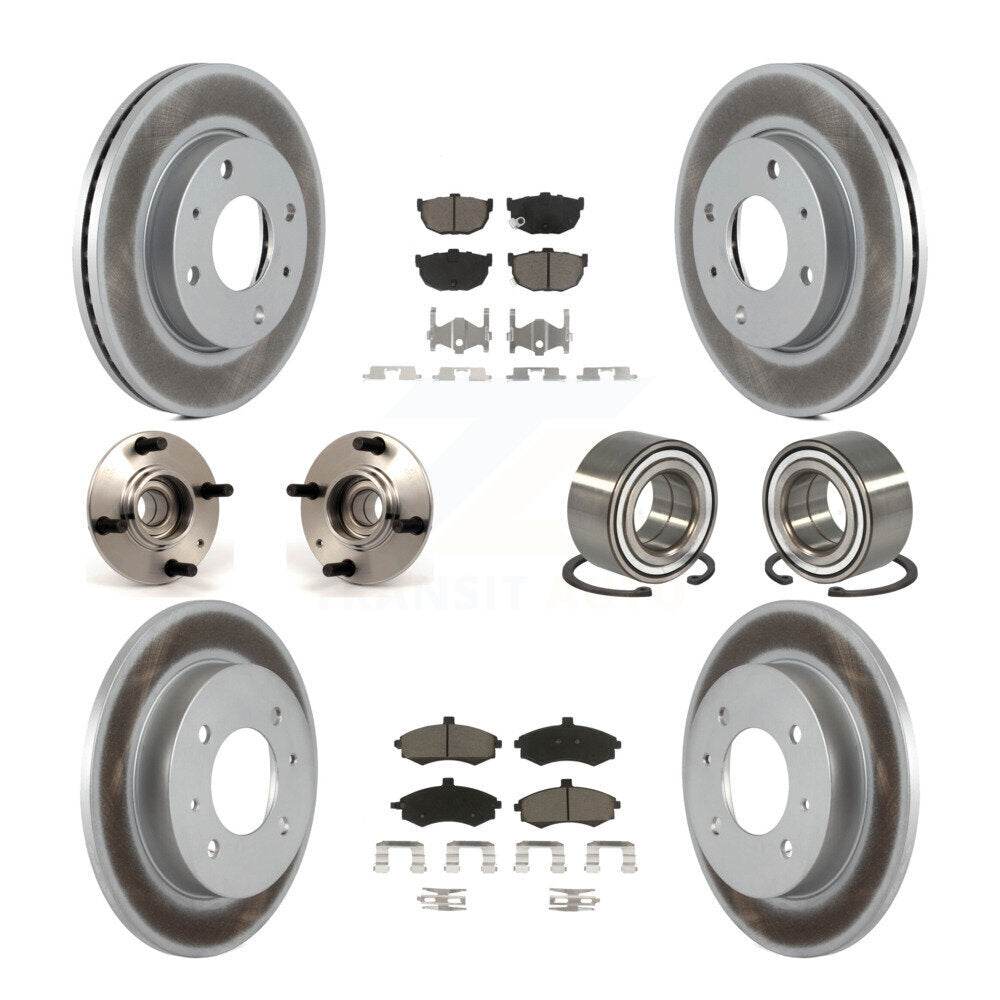 Kit de rotor et de plaquettes de frein revêtus de roulement de moyeu avant et arrière (10 pièces) pour Hyundai Elantr