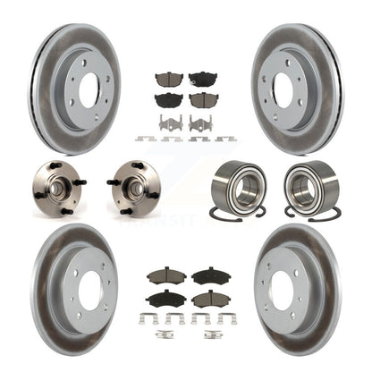 Kit de rotor et de plaquettes de frein revêtus de roulement de moyeu avant et arrière (10 pièces) pour Hyundai Elantr