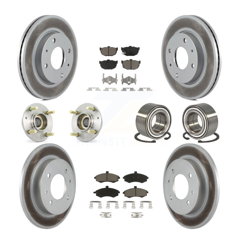 Kit de rotor et de plaquettes de frein revêtus de roulement de moyeu avant et arrière (10 pièces) pour Hyundai Elantr
