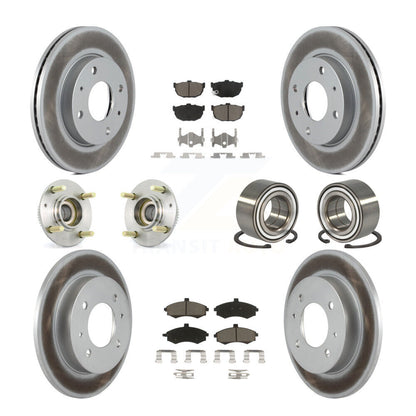 Kit de rotor et de plaquettes de frein revêtus de roulement de moyeu avant et arrière (10 pièces) pour Hyundai Elantr