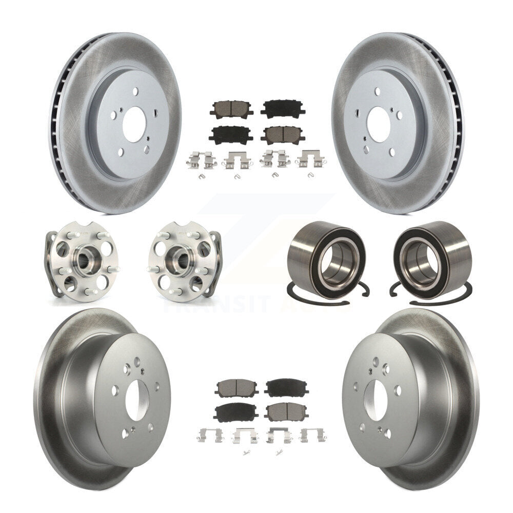 Kit de rotor et de plaquettes de frein revêtus de roulement de moyeu avant et arrière (10 pièces) pour Lexus RX350 RX33