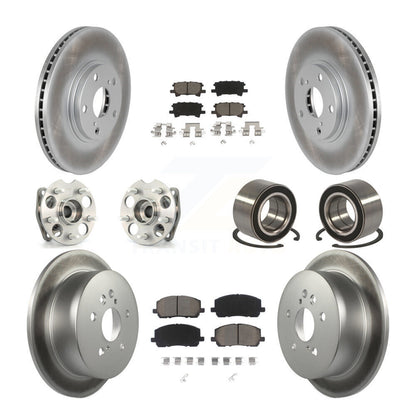Kit de rotor et de plaquettes de frein revêtus de roulement de moyeu avant et arrière (10 pièces) pour Toyota Highlande