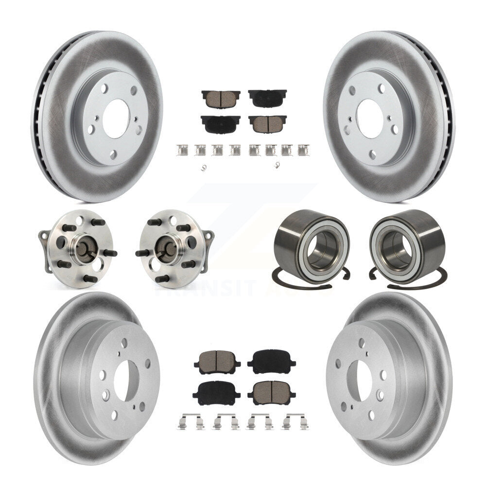 Kit de plaquettes de rotor de frein enduites de roulement de moyeu avant et arrière (10 pièces) pour Toyota Camry Lexu