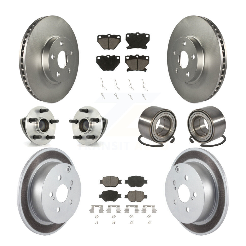 Kit de plaquettes de rotor de frein à disque revêtues de roulement de moyeu avant et arrière (10 pièces) pour Toyota Celic