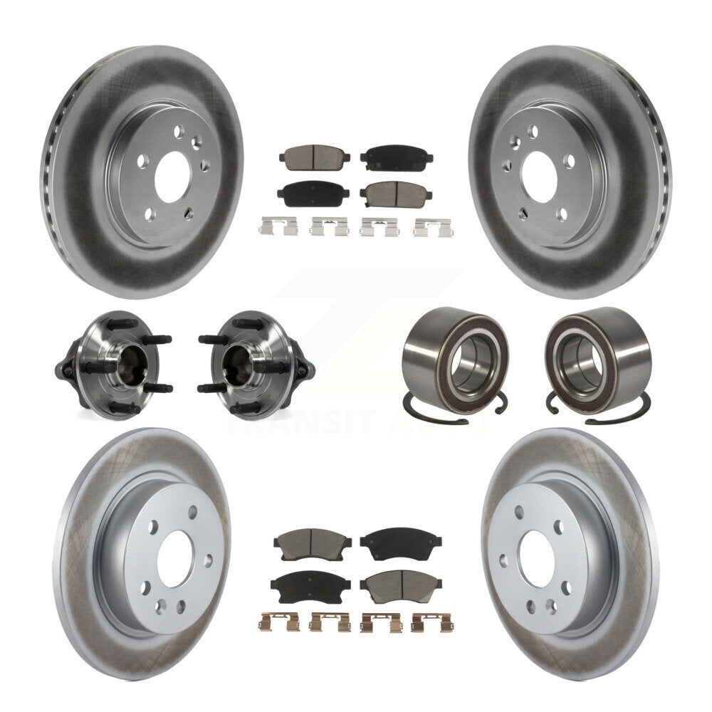 Kit de plaquettes de rotor de frein enduites de roulement de moyeu avant et arrière (10 pièces) pour Chevrolet Sonic R