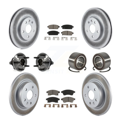 Kit de rotor et de plaquettes de frein revêtus de roulement de moyeu avant et arrière (10 pièces) pour Chevrolet Soni