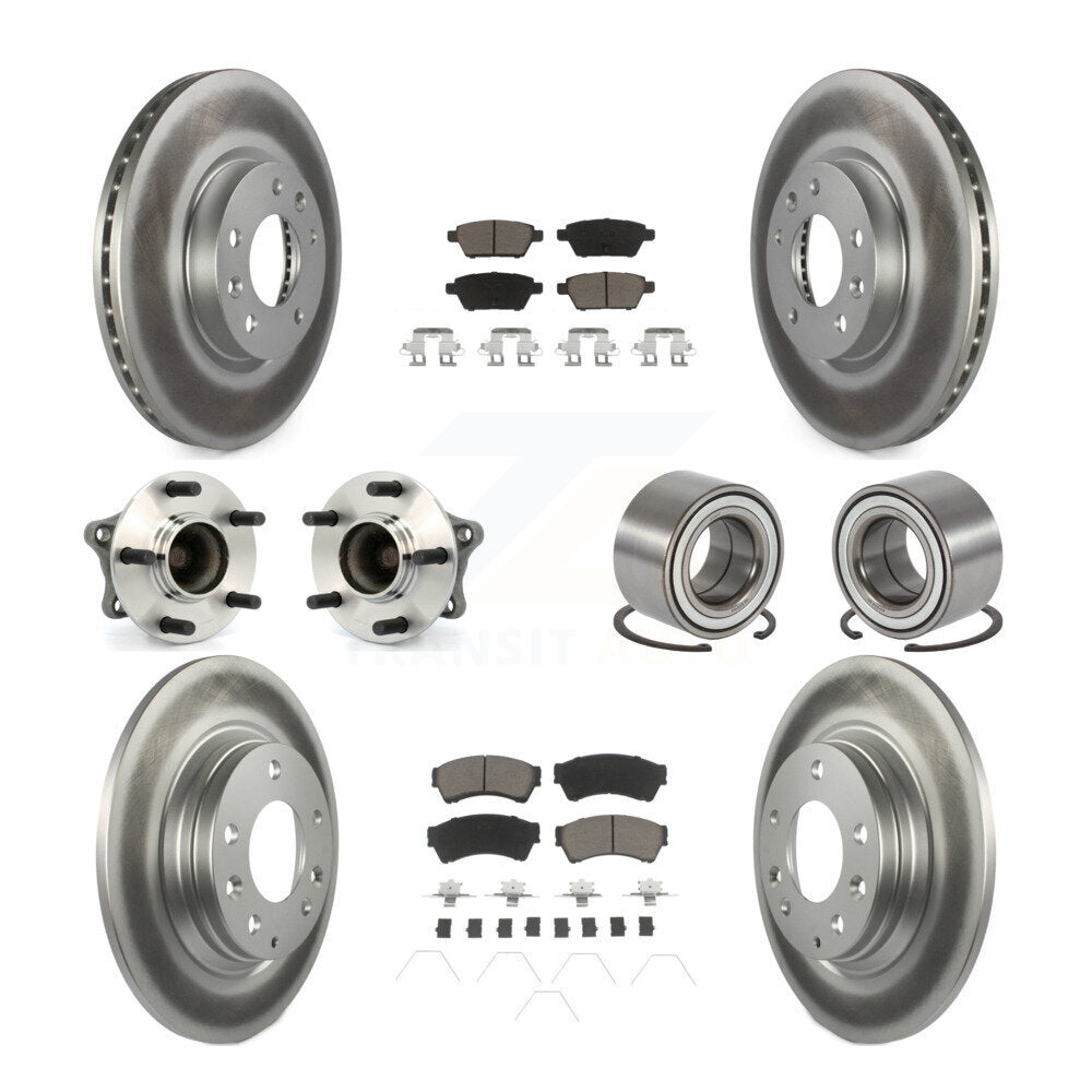 Kit de plaquettes de rotor de frein enduites de roulement de moyeu avant et arrière (10 pièces) pour Mazda 6 3.7 09-13