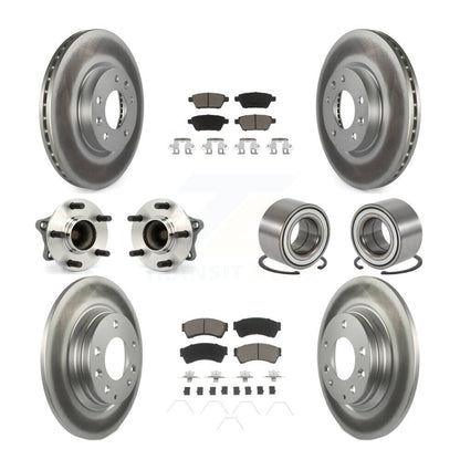 Kit de plaquettes de rotor de frein enduites de roulement de moyeu avant et arrière (10 pièces) pour Mazda 6 3.7 09-13