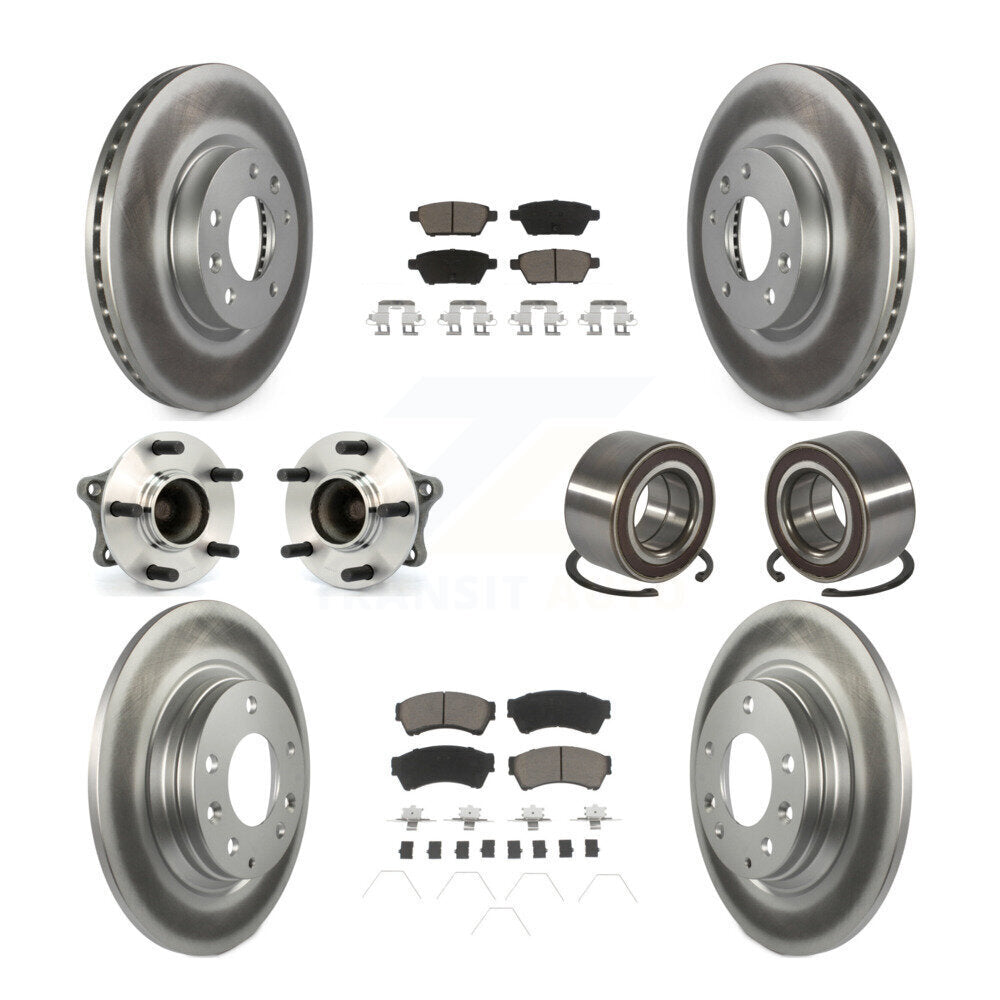 Kit de plaquettes de rotor de frein enduites de roulement de moyeu avant et arrière (10 pièces) pour Mazda 6 2.5 09-13