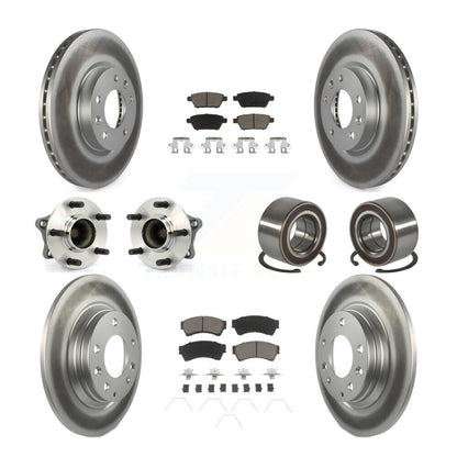 Kit de plaquettes de rotor de frein enduites de roulement de moyeu avant et arrière (10 pièces) pour Mazda 6 2.5 09-13