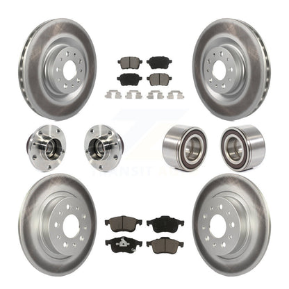 Kit de plaquettes de rotor de frein revêtues de roulement de moyeu avant et arrière (10 pièces) pour Fiat 500 2014 – 2018