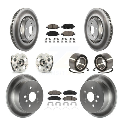 Kit de rotors et plaquettes de frein revêtus de roulement de moyeu avant et arrière (10 pièces) pour Toyota Venza AW