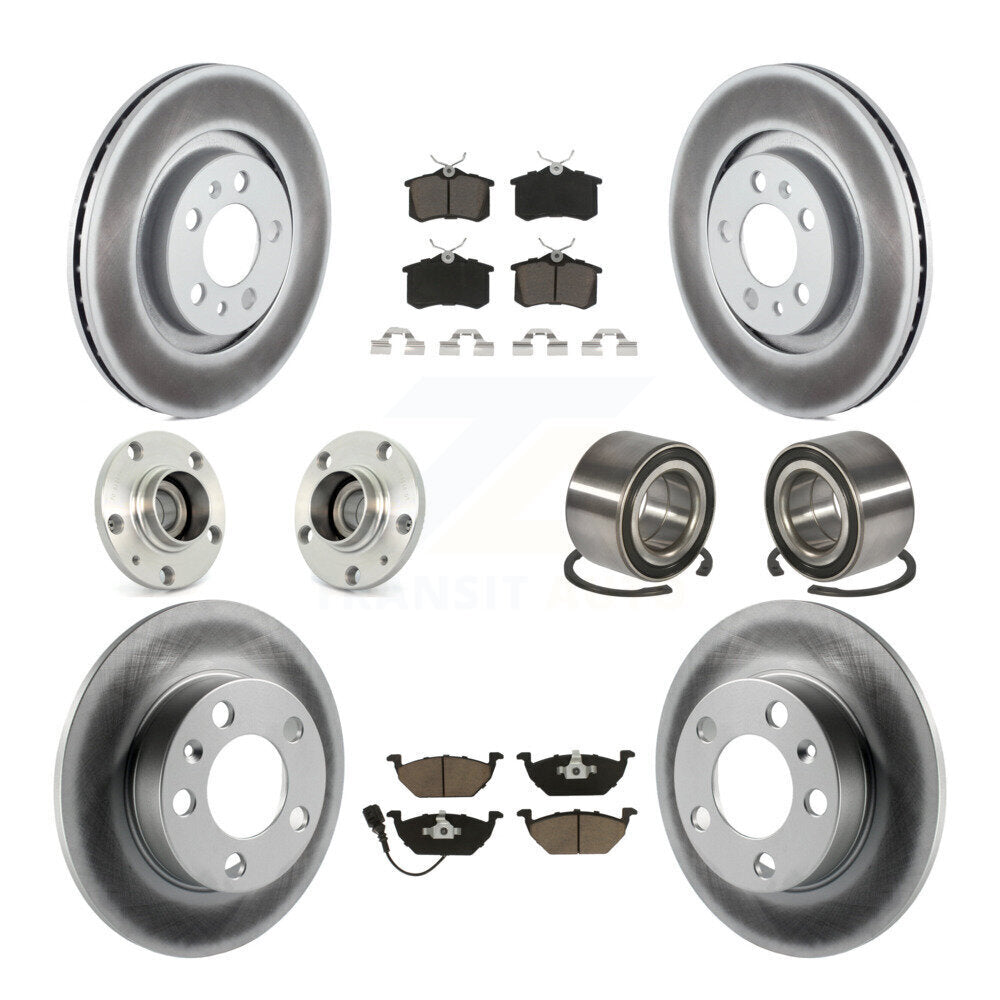 Kit de rotor et de plaquettes de frein revêtus de roulement de moyeu avant et arrière (10 pièces) pour Volkswagen Beetl