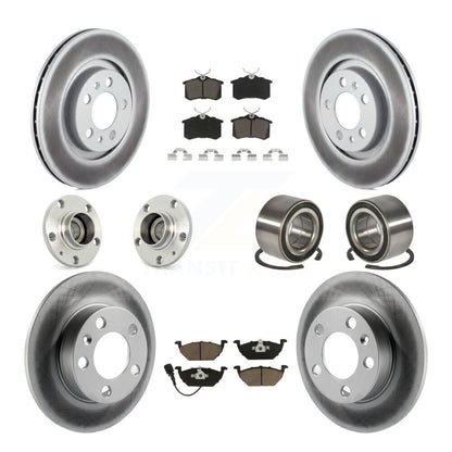 Kit de rotor et de plaquettes de frein revêtus de roulement de moyeu avant et arrière (10 pièces) pour Volkswagen Beetl