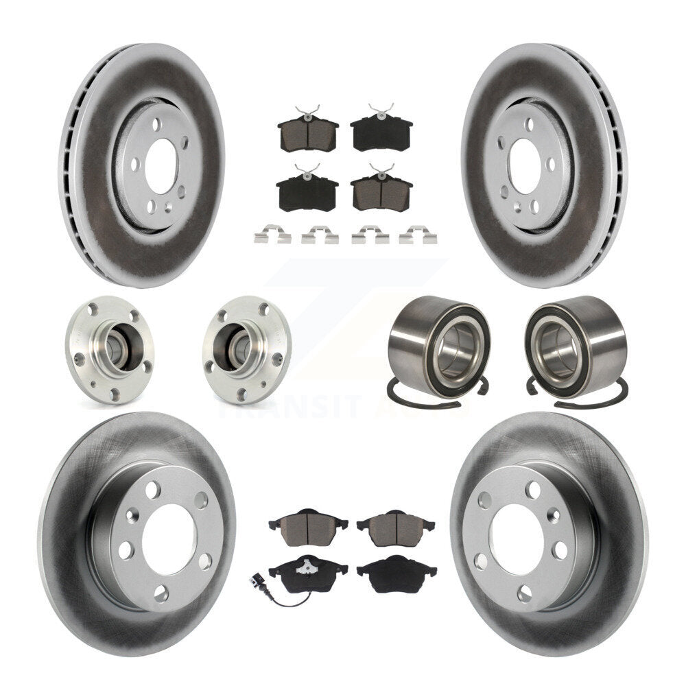 Kit de rotor et de plaquettes de frein revêtus de roulement de moyeu avant et arrière (10 pièces) pour Volkswagen Beetl