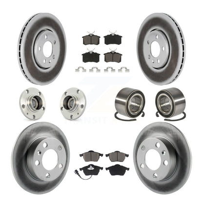 Kit de rotor et de plaquettes de frein revêtus de roulement de moyeu avant et arrière (10 pièces) pour Volkswagen Beetl