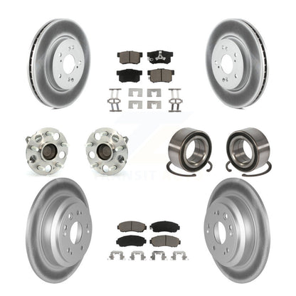 Kit de rotors et plaquettes de frein revêtus de roulement de moyeu avant et arrière (10 pièces) pour Honda Accord FW