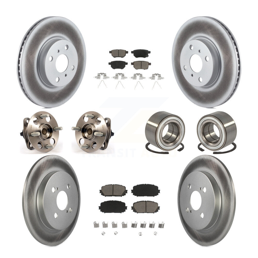 Kit de rotor et de plaquettes de frein à disque revêtus de roulement de moyeu avant et arrière (10 pièces) pour Toyota Yari