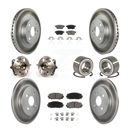 Kit de rotor et de plaquettes de frein à disque revêtus de roulement de moyeu avant et arrière (10 pièces) pour Toyota Yari