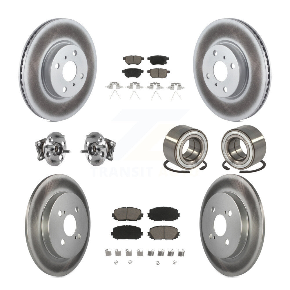 Kit de rotor et de plaquettes de frein à disque revêtus de roulement de moyeu avant et arrière (10 pièces) pour Toyota Yari