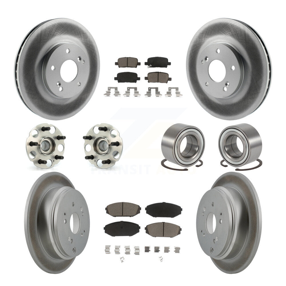 Kit de plaquettes de rotor de frein revêtues de roulement de moyeu avant et arrière (10 pièces) pour Honda Odysse 02-04