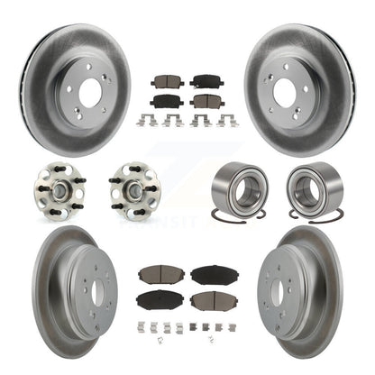 Kit de plaquettes de rotor de frein revêtues de roulement de moyeu avant et arrière (10 pièces) pour Honda Odysse 02-04