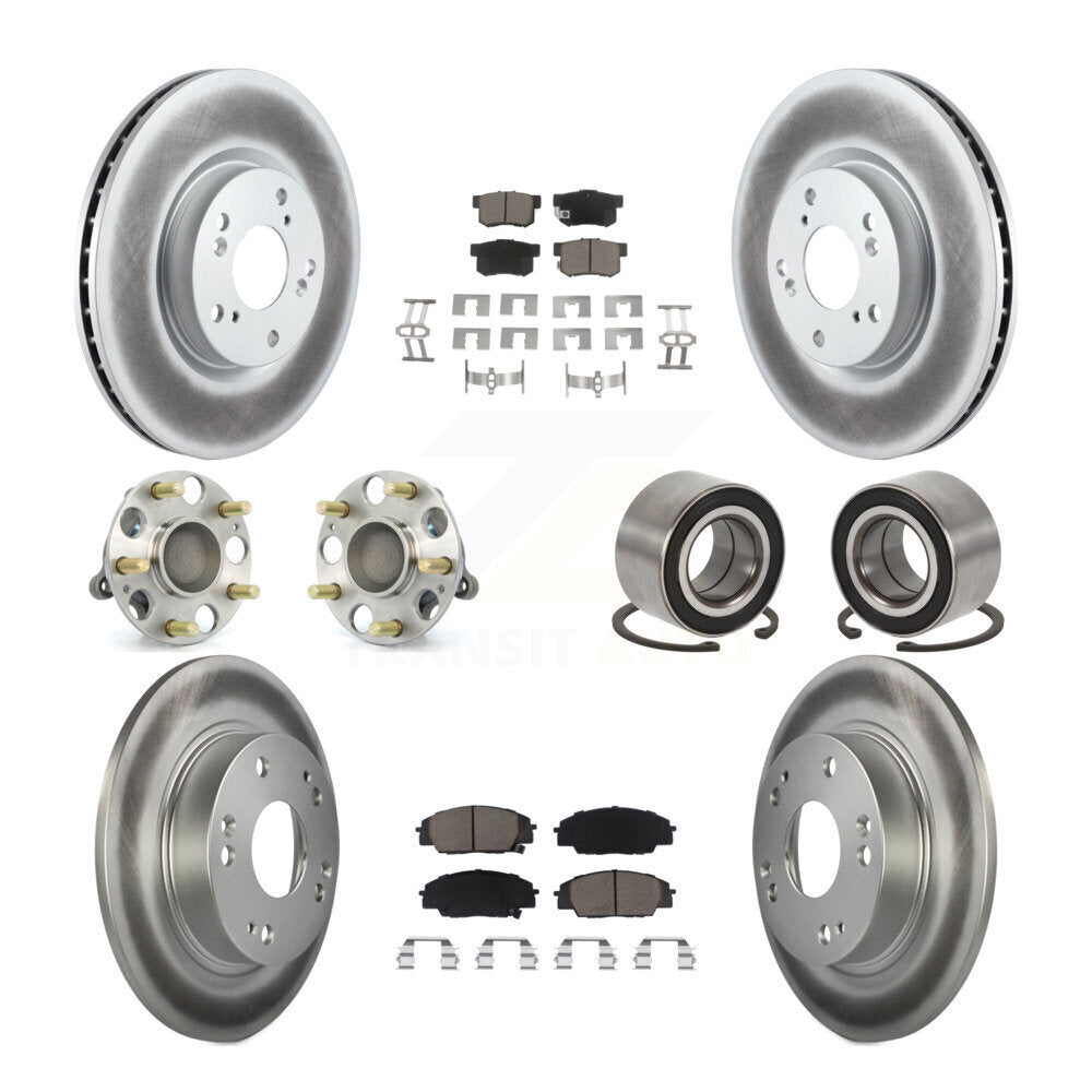 Kit de plaquettes de Rotor de frein, roulement de moyeu avant et arrière (10 pièces) pour Honda Civic Acura CS