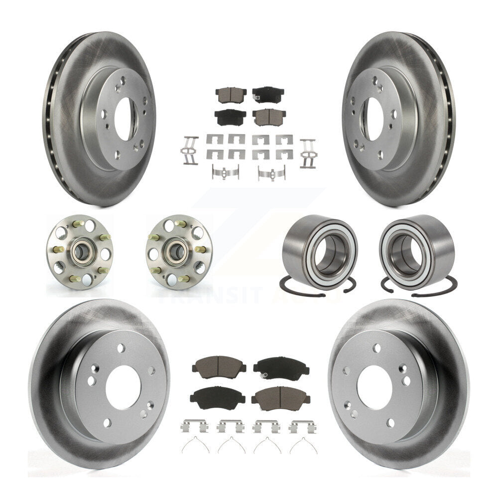 Kit de plaquettes de Rotor de frein, roulement de moyeu avant et arrière (10 pièces) pour Honda Civic Acura RS